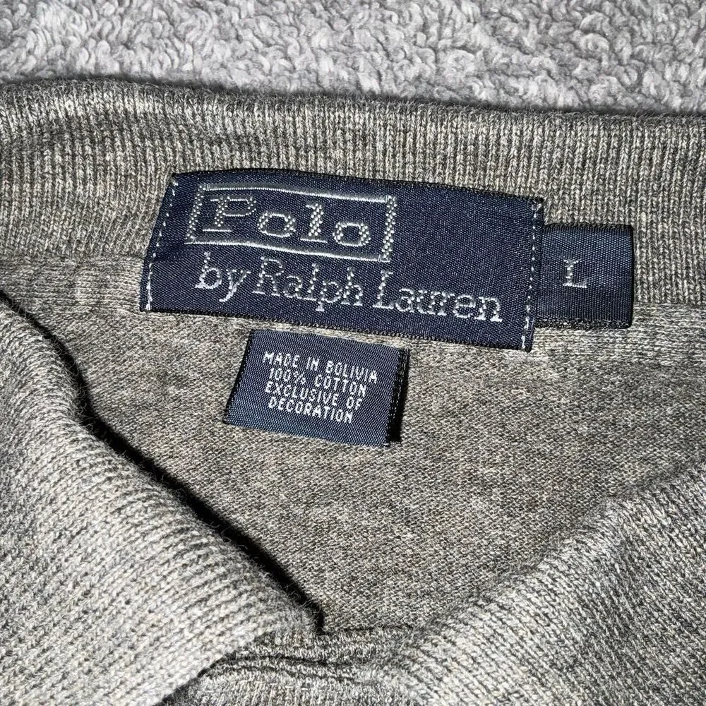 VINTAGE Polo Ralph‎ Lauren Shirt Adult Large Grey Short Sleeve Green Pony Men's